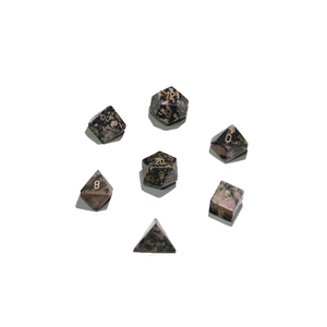 Dados de piedra de alta calidad, rodonita, cristal natural, piedras curativas de reiki, piedras grabadas, juego de dados personalizados, cristal vikingo - Product Image 4