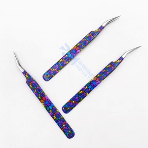 Pince à épiler en acier inoxydable RMI la plus vendue, revêtement papier, tous types d'angles et pointe à volume en fibre, vente en gros - Product Image 1