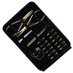 Customizable Gold Hair Extension tools Accessories Set 7 Inch Flat Beads Crimping Plier Microlink Removal Tool Gold Styling <b>Clip</b> - Product Image 1