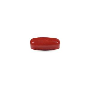 Synthetic Red Coral Oval Cabochon 5.45 Carat Loose Gemstone for Fine Jewelry - Product Image 3