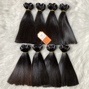 Disponible Court Longueur Naturel Noir Os Droite Extensions de Cheveux Humains Pleine Cuticule Alignée Non Transformés - Product Image 5