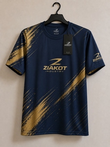 ZIAKOT industry New design Men's Custom Powder Blue Black-White Performance T-<b>Shirt</b> - Product Image 3