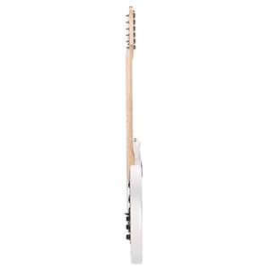Chitarra Elettrica ST Elegante con Battipenna Bianco, Schema Cromatico Bianco e Nero - Product Image 3