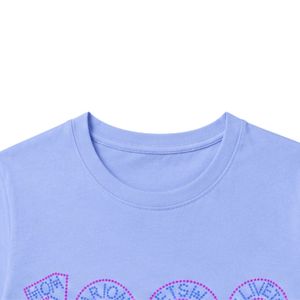 T-shirt bleu à manches courtes et col rond pour femme, décontracté, streetwear, style de vie, sport, usage quotidien, vêtements confortables - Product Image 4