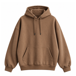 เสื้อฮู้ดสีน้ำตาล มีกระเป๋าจิงโจ้ สายรัดฮู้ด ขอบแขนเสื้อแบบริบ ลายกราฟิกแมงมุม สไตล์สตรีทแวร์ลำลอง - Product Image 1