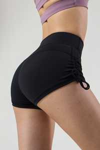 Shorts de yoga sans couture taille haute personnalisés en gros, respirants, effet froncé aux fesses, pour la gym, le fitness et la course à pied - Product Image 5