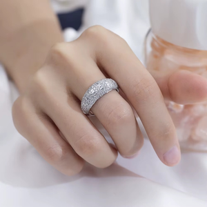 CONCEPTION 925 <b>Silver</b> 14k Gold Baguette Round Lab Grown Diamond Band <b>Men</b> Women Jewelry <b>Ring</b> Engagement <b>Ring</b> - Product Image 3