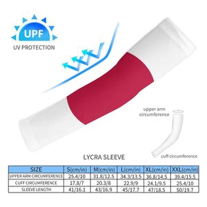 Mangas de Ciclismo Blancas y Rojas con Bloques de Color, Anti-UV, Unisex para Adultos, Par de Mangas Elásticas Deportivas para Gimnasio, Entrenamiento, Fitness - Product Image 5