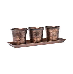 Nouvel ensemble de pots de fleurs classiques en métal thermolaqué avec plateau pour décoration de jardin intérieur/extérieur, taille personnalisable - Product Image 1