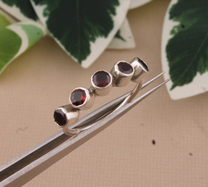 Anillo Clásico de Granate Rojo Natural para Mujer, Plata de Ley 925, Gema Genuina de Enero, Joyería con Banda de Piedra Preciosa Profunda, Venta al por Mayor - Product Image 6