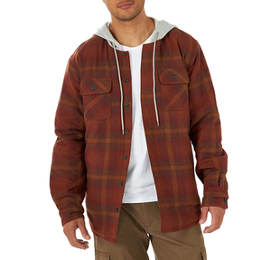 Chemise-veste en flanelle à carreaux surdimensionnée pour homme, de haute qualité, écologique, coupe-vent, avec capuche, doublure en polaire chaude, décontractée, pour l'hiver - Product Image 1