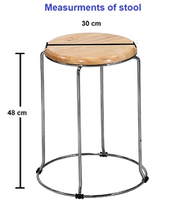 Tabouret en acier inoxydable avec assise en bois massif, structure métallique moderne, pour bar, comptoir de cuisine, mobilier de salle à manger - Product Image 2