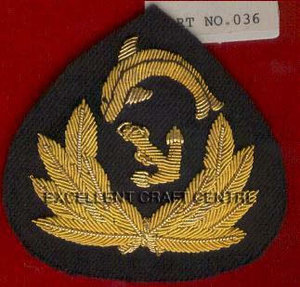 Custom Embroidered Cap Badge With Anchor And Laurel Wreath <b>Sew</b>-On Fabric Patch For Uniform Garment - Product Image 3