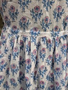 Vestido de Verano Estampado a Mano, Vestido de Algodón sin Mangas con Cuello en V, Estampado Floral, Vestido Largo Maxi Hecho a Mano para Mujer - Product Image 5