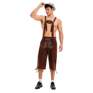 Costume Lederhosen pour homme avec logo personnalisé, cuir de vachette de haute qualité, OEM, marque privée, bavarois, Oktoberfest - Product Image 5
