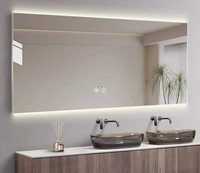 Miroir de salle de bain rectangulaire en verre LED Daystar Trade, à fixation murale, avec interrupteur tactile, design moderne minimaliste, rétroéclairé