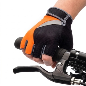 Custom Reflective Half <b>Finger</b> Cycling Gloves Breathable Anti Slip Gel Padded Bicycle Riding <b>Bike</b> Gloves Wholesale - Product Image 3