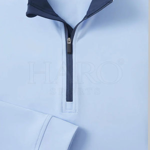 Nueva Camiseta Polo de Golf con Cierre de Cremallera para Hombre, Tejido Básico de Algodón Mezclado con Cuello Moderno con Cremallera, Estilo Atlético - Product Image 4