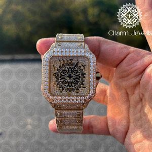 นาฬิกาข้อมือผู้ชาย Charm Luxury Square 40 มม. ระบบจักรกล สแตนเลสสตีล พร้อมฟังก์ชั่นวันที่อัตโนมัติ กันน้ำได้ 10 บาร์ - Product Image 2