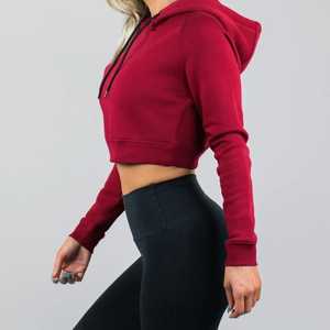 Sudadera Corta con Capucha de Manga Larga para Mujer, Color Sólido, Venta al por Mayor |   Sudadera Corta con Capucha, Hermosa y Elegante, a Bajo Precio - Product Image 6