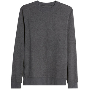 Sudadera de Cuello Redondo para Hombre, Color Gris Oscuro Sólido, Tejido de Algodón, Estilo Casual, Corte Regular, para Otoño - Product Image 4