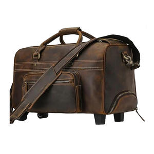 Sac de Voyage de Luxe pour Week-end Grande Capacité Multi-usages Sport et Gym Imperméable Léger en Cuir Pleine Fleur et Polyester - Product Image 3