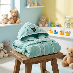 Peignoir à capuche unisexe pour nouveau-né, 100% coton biologique tissé, antimicrobien, séchage rapide, manches longues, peignoir de luxe pour la salle de bain, peignoir pour tout-petit - Product Image 3