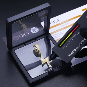 จี้เพชรโมอิสซาไนต์ทรงบริลเลียนต์คัท สี D ชุบทอง เงินแท้ 925 สำหรับผู้ชาย ผู้หญิง สไตล์ฮิปฮอป GRA - Product Image 4