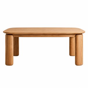 Table à manger ronde en teck massif, design nordique, 6 places, écologique, imperméable, durable, moderne, villa - Product Image 1