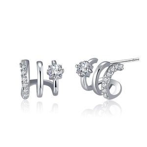 <span class=keywords><strong>Pendientes</strong></span> de tuerca de <span class=keywords><strong>aro</strong></span> <span class=keywords><strong>triple</strong></span> de estilo punk chapados en <span class=keywords><strong>oro</strong></span> de 14 quilates de cobre de latón de lujo con circón para mujer, ropa de fiesta - Product Image 2