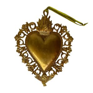 Guirnalda Decorativa de Metal Dorado Vintage con Flores y Espejo en Forma de Corazón para Decoración del Hogar, Bodas y Fiestas - Product Image 5