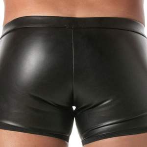 Culotte de bikini en cuir noir à imprimé animalier et dentelle pour homme, style fetish, clubwear, brillante, coupe ajustée, respirante, taille haute, séchage rapide - Product Image 6