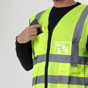 Chaleco de Seguridad de Alta Visibilidad Personalizado, Multibolsillos, Reflectante, con Cierre de Cremallera - Product Image 4
