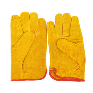 Gants de soudage en cuir rouge personnalisés, résistants à la chaleur, à manchette longue, gants de travail de sécurité, gants de protection industriels en cuir de vachette - Product Image 6