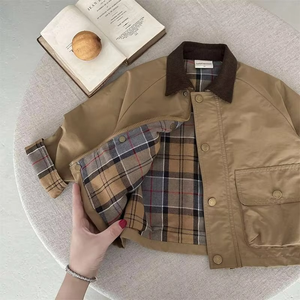 Veste d'automne pour enfants, manteau à carreaux pour garçons, coupe-vent décontracté pour bébés, vêtements pour enfants - Product Image 3