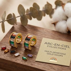 Pendientes de clip de latón chapado en oro al por mayor con piedras arcoíris, sin perforación, para mujer - Product Image 3