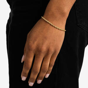 925 Sterling Silver Gold <b>Rope</b> Chain <b>Bracelet</b> for Women Twisted <b>Rope</b> Link Adjustable <b>Bracelet</b> - Product Image 1