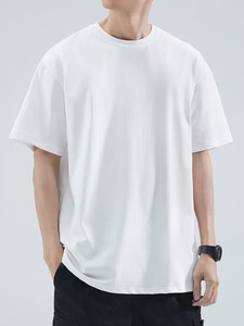 T-shirt d'été personnalisé avec logo, pour hommes et femmes, couleur unie, coupe ample, manches courtes, 180 grammes, t-shirt basique, t-shirt de travail - Product Image 6