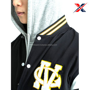 High Quality Fresh Varsity <b>Jacket</b> Made With <b>Denim</b> Fabric Breathable Comfortable Casual And Party Outer Wear For Men - Product Image 4