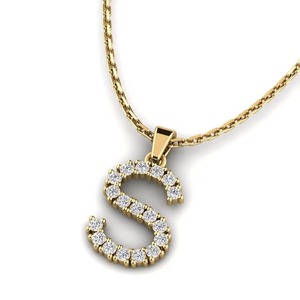 S Letter Pendant 925 Silver Moissanite Zircon <b>Charm</b> Hip hop Unisex Gift Fashion Pendants & <b>Charms</b> - Product Image 3