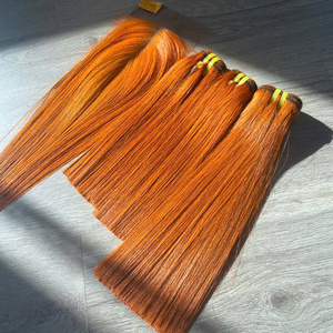 Extensions de cheveux humains couleur orange, qualité Super Double Drawn, origine Vietnamienne, très demandées, pour la confection de perruques avec closure. - Product Image 2