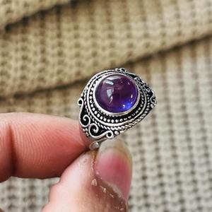Vintage Amethyst Brass <b>Ring</b> <b>Silver</b> Plated Ethnic Tribal Wholesale <b>Ring</b> For Women - Product Image 6