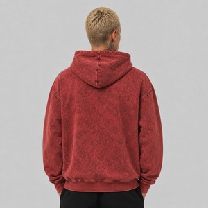 <b>Men's</b> Acid Wash Hoodies Regular Fit 100% Cotton Fleece Eco-Friendly Breathable Winter Use Customizable Streetwear Vintage Hoodie - Product Image 5