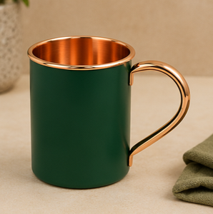 Taza de Cobre Rosa de Lujo Antique Creations, Acabado Mate, Asa Dorada, Diseño Minimalista, Vajilla para el Hogar, Contraste de Cobre Pulido - Product Image 3
