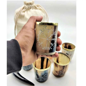 Mug à boire en corne de buffle polie de haute qualité, style Viking / Tasse à bière en corne de vache - Product Image 4