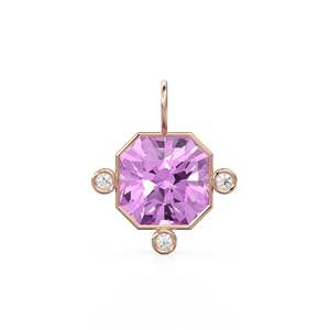 14k Yellow <b>Solid</b> <b>Gold</b> Diamond 7ct Kunzite Bezel <b>Pendant</b> February Birthstone Radiant Pink Gemstone Fine <b>Pendants</b> Charms Jewelry - Product Image 1
