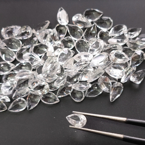 Topacio Blanco Natural 8x5MM Corte Pera, Calidad Superior, Calibrado, Gema Suelta para Joyería de Diseño - Product Image 1