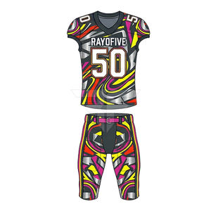 Conjunto de Uniforme de Fútbol Americano de Manga Corta Transpirable Más Popular de Diseño OEM con Accesorios Ligeros - Product Image 1