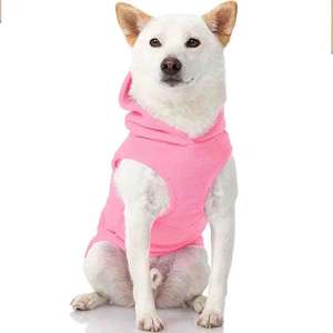 Sudadera con Capucha para Perro, Color Rosa, Otoñal, Pequeña, Cálida, con Anillo en O para Correa, 100% Algodón, Ecológica, Chaleco de Forro Polar Resistente al Viento - Product Image 1