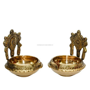 ก้านทองเหลืองบริสุทธิ์และจักระ kuber Diya 3นิ้ว - Product Image 6
